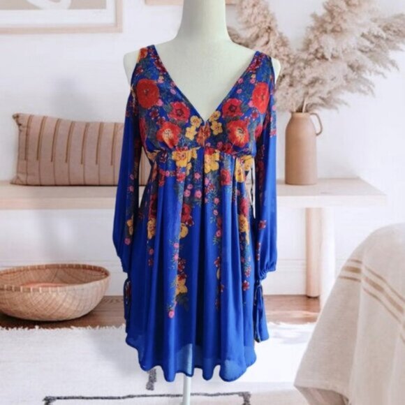 Vintage Free People 'Penny Lover' Boho Cold Shoulder Cutout Dress - Picture 4 of 16